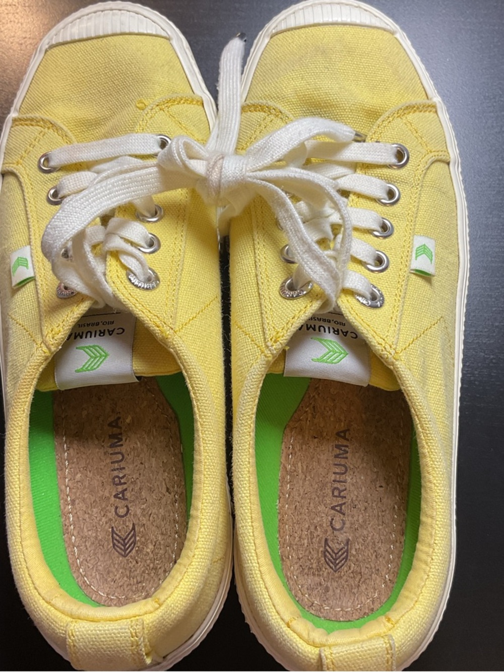 Cariuma OCA Low Top Sneakers Yellow Canvas Women’s Size 7 Casual Comfortable - Picture 5 of 11